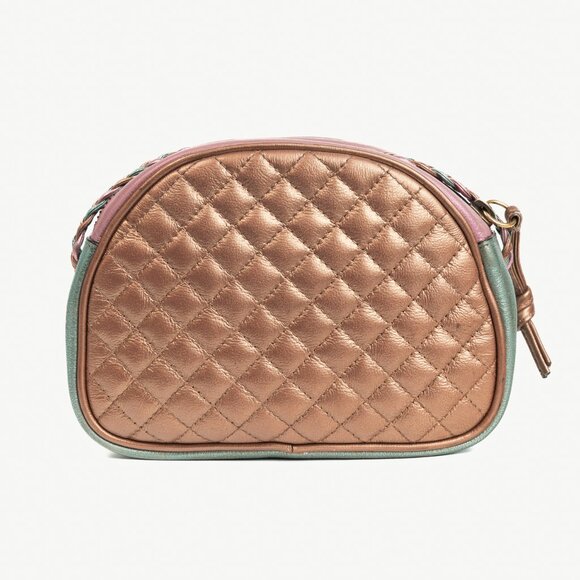 Gucci Zumi Pink & Blue Laminated Leather Quilted Mini Bag - Picture 4 of 12